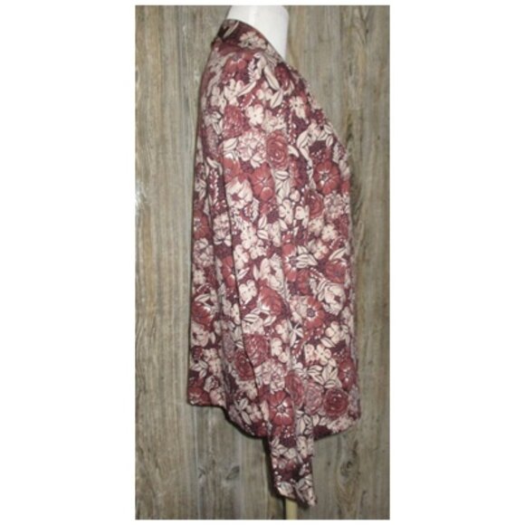 QUEEN CASUALS Womens Shirt Size 14 Long Slv Button Down Floral Vtg Fairy Grunge - Picture 3 of 12